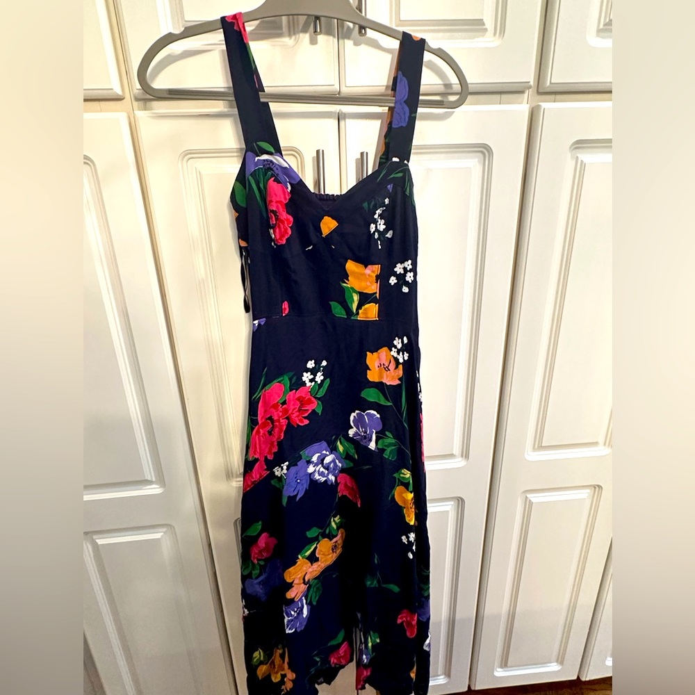 Maeve Floral Navy Anthropologie Maxi Dress